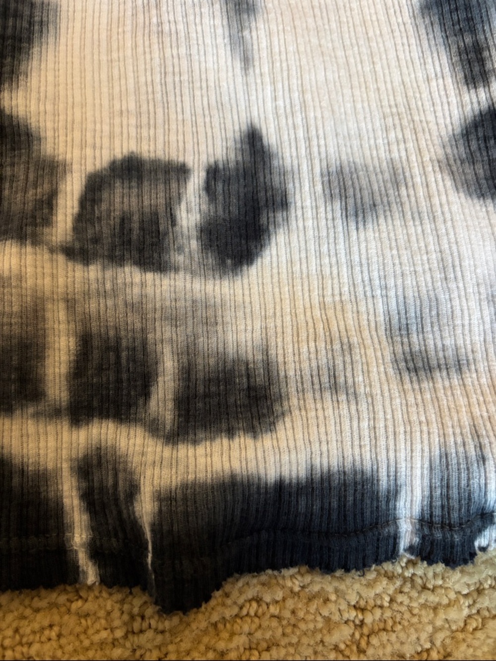 Sundry Dark Navy & White Tie-Dye Ribbed High-Neck Tank - Picture 2 of 4